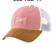 Women Canvas Mesh-Back trucker Cap pink camel NWT