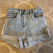 Wilfred free high waisted denim cuffed shorts size 4 light wash