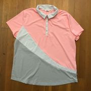 Golf Shirt Block Pink Gray XL Polo