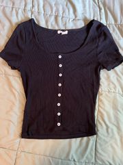 Black Button Top