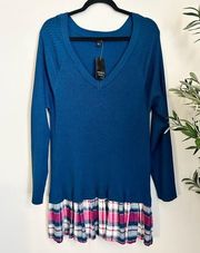 NWT Torrid V neck plaid attached skirt knit‎ women’s dress size 3