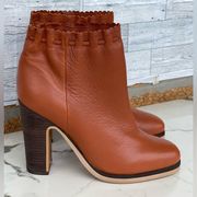 See By Chloe chestnut Leather Ankle Length Boots Size 40/9.5