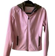 Pearl Izumi pink brown zip front hooded jacket