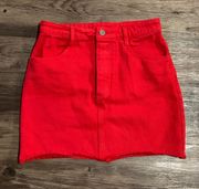 Red Denim Skirt