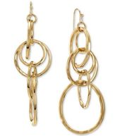 Style & Co Hammered Link Statement Earrings in Gold MSRP $20 NWT