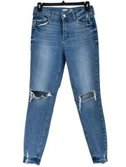 Old Navy SZ 4 Super Skinny Rockstar Jeans Distressed Pockets High-Rise Stretch