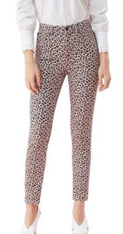 NWT Rebecca Taylor ocelot leopard print jeans Sz 27