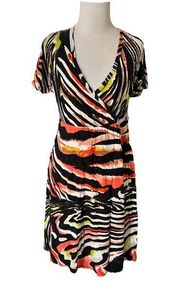 NWT Agnes & Dora Nightingale Wrap Dress | Coral Fusion Multicolor | XS