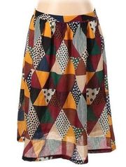 Modcloth Frock Shop Colorful Print Patchwork Skirt Womens Size Medium multicolor