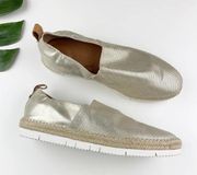 Gentle Souls Kenneth Cole Lara A-line Sporty Espadrille Flats Gold Women’s 9.5