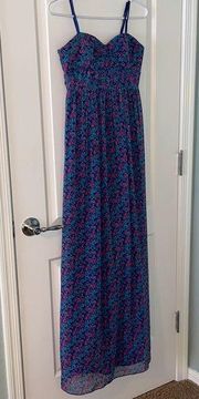 Strapless Floral Maxi Dress