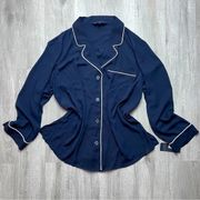 Rachel Roy Navy Button Down 1X