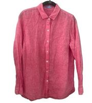 J.McLaughlin Pink Linen Button Down Shirt medium