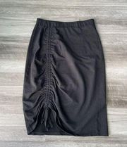 Caslon Black Ruched Midi Skirt Size S Cotton