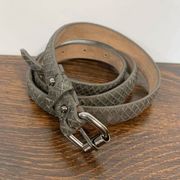 Ann Taylor Women's Snakeskin Genuine Leather Buckle Belt Gray Size 28-33''