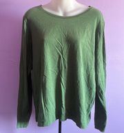 DRESSBARN Army Green Long Sleeve Tee Size XL