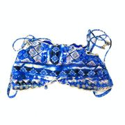 Becca Women's Apx Size Small Bikini Top Blue Tan Printed