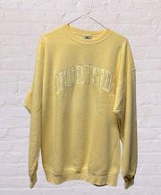 Vintage Oarsman pastel yellow Courtside preppy sporty collegiate sweatshirt M