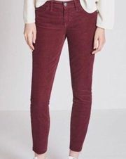 Current/Elliott stiletto cropped corduroy pants