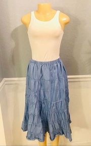 🔥5/$30 Metro Wear Sz M Maxi Skirt Light Blue