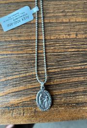 Silver Mary Queen Of Nurses Pendant Necklace 