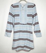 LEMLEM Blue & Orange Striped Tunic Dress NEW in Size Large