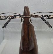 Saks Fifth Avenue Gold & Brown Prescription Glasses Frames