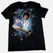 Bob Ross Size Medium Shirt Galaxy Joy Of Painting Short Sleeve Tee Black Space