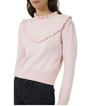 French Connection Pink Ultramarine Ruffle Trim Sweater Size Medium NEW $98