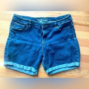 Michael Kors Cuffed Stretch Denim Shorts Size 12