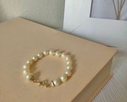 Vintage “Jorah” Pearl Bracelet Gold Capped Classic Elegant Victorian Regency 