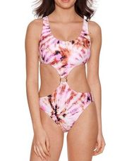 NO BOUNDARIES Womens Tie Dye Swimsuit Size Large 11-13 Removable Light Pads New