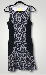 MAEVE Anthropologie Small Sirena Black Lace Black Dress Drop Waist