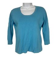 Joseph A. Women's 3/4 Sleeved Swoop Neck Blouse Top Size  L Petite