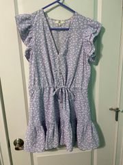 Purple Floral Ruffled Romper 