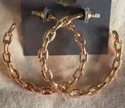 Badgley Mischka Chain Link Hoops Gold