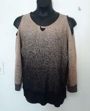 Adrienne Vittadini gold/black ombre sweater