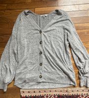 Gray Pullover Cardigan 