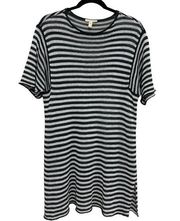 Eileen Fisher 100% Organic Linen Knit Striped Shirt Dress - Size S