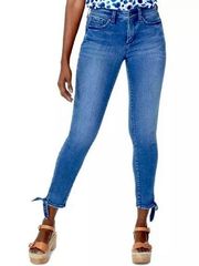 Women's Jeans Ami Skinny Ankle Tie Medium Wash 11" High Rise Size 14