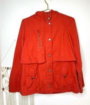 Hinge Red Canvas Hooded Jacket