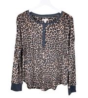 NEW Secret Treasures Womens Velour Loungewear Pajama Top Animal Print Size Large