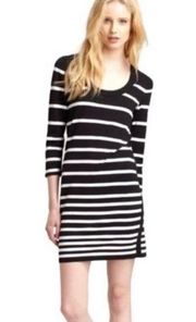 Rag & Bone Striped Knit Bodycon Mini Dress S Black & White