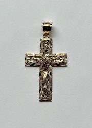 14K Real Gold Religious Crucifix Pendant | 14k Solid Gold Pendant | perfect gift | Religious Cross Charm |  | Cross Charm |