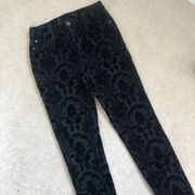 Black Felt Printed Jeans