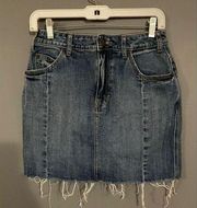 Old Navy Raw Hem Denim Mini Skirt Size 4