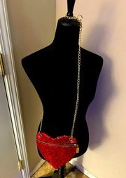 Heart sequins purse crossbody- great condition, clean