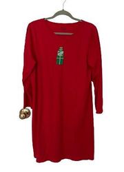 Vintage Bobbie  Christmas Holiday Solid Red Dress, Sz L/G (14/16)