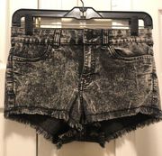 Divided (H&M) Black Faded Distressed Hem Shorts