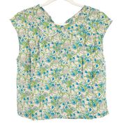 Tracy Reese Womens Silk Blend Boho Floral Printed Peter Pan Collar Blouse Size P